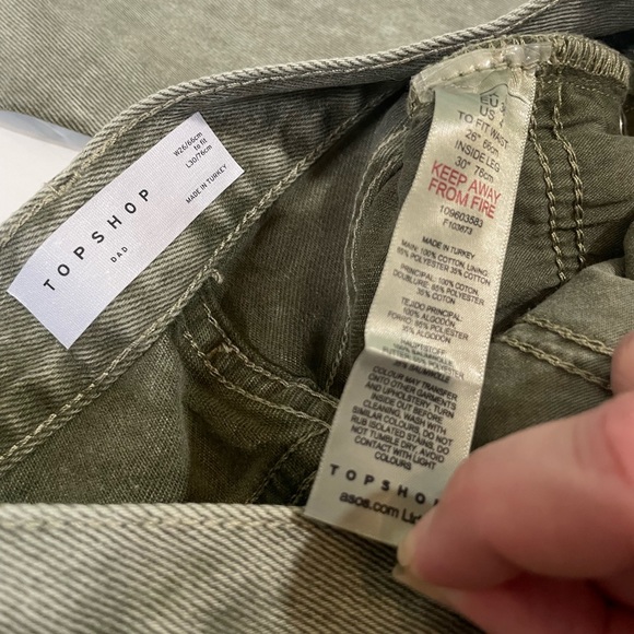 NWT TOPSHOP Dad Jeans Straight Leg Slim Fit Denim Relaxed Trench Grunge Gray New - Picture 10 of 11